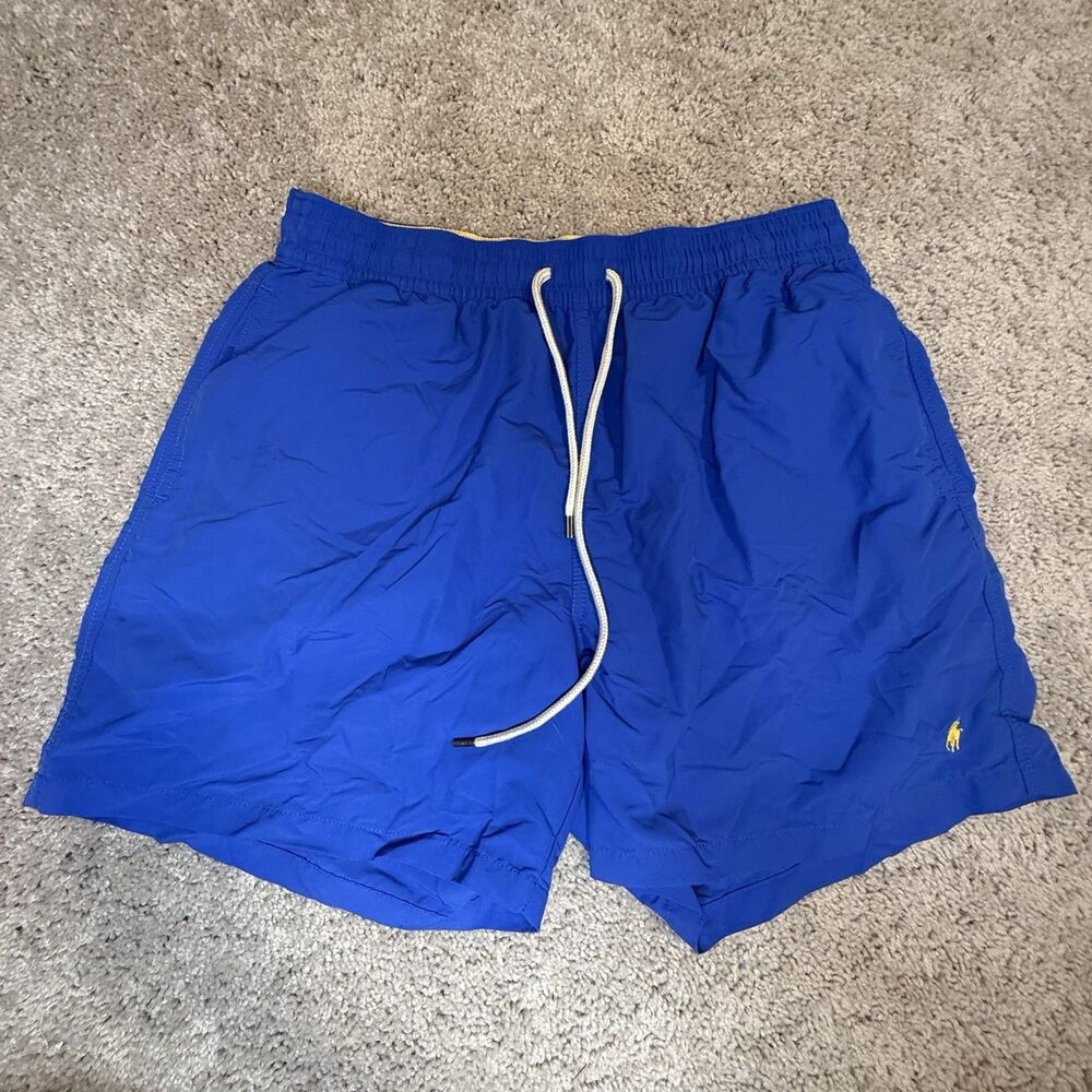 Ralph Lauren Polo Swim Trunks Shorts Blue And Gold Men’s Large